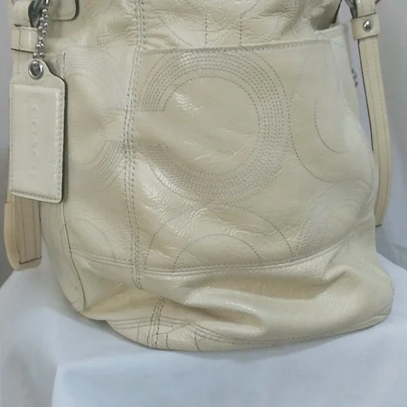 Coach - Yellow Leather & Canvas Diaper/Tote Bag - Picture 3 of 11